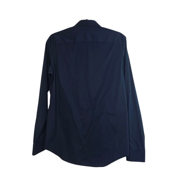 Mens Calvin Klein Navy Blue Buttondown Dress Shirt infinite cool non-iron - Picture 3 of 12